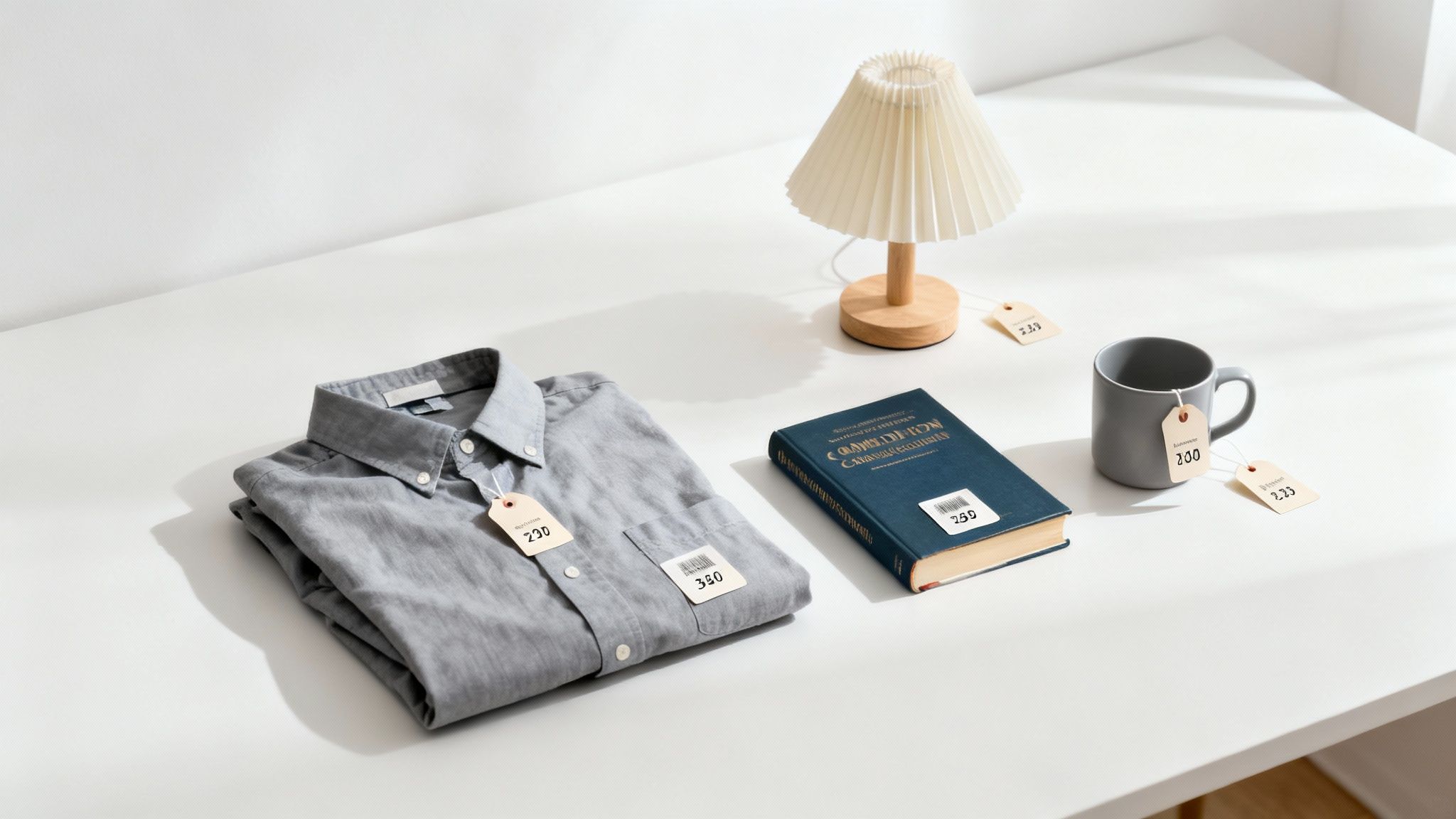 A volunteer sorts through donated clothing in a well-lit Goodwill facility.